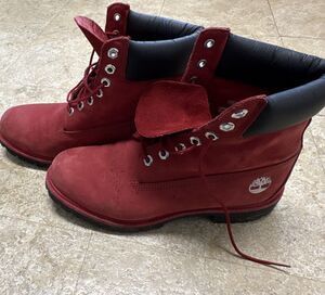 Timberland Red Leather Men's Work Boots Lace Up Ankle Round Toe Comfort 10M